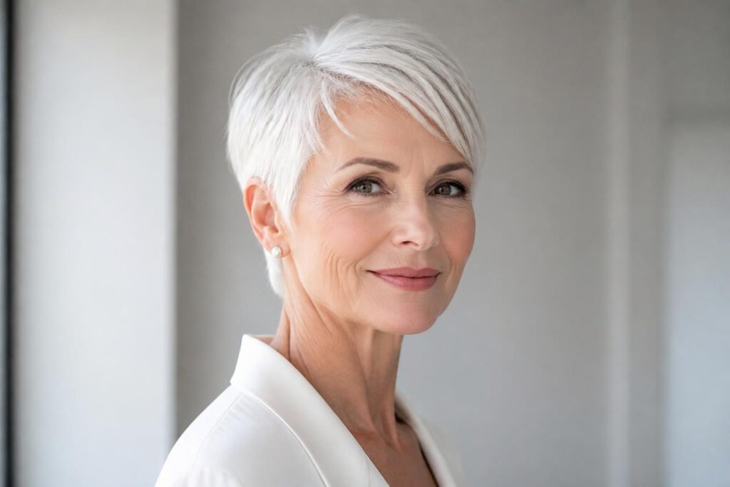 découvrez des coupes courtes élégantes et modernes pour cheveux blancs, afin de sublimer votre chevelure avec style et sophistication.