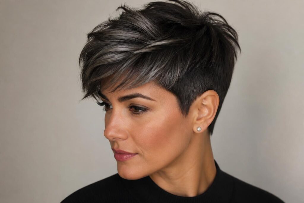 découvrez les meilleures astuces tendance pour maîtriser le grey blending sur cheveux courts et très courts, spécialement adapté aux brunes pour un look moderne et élégant.