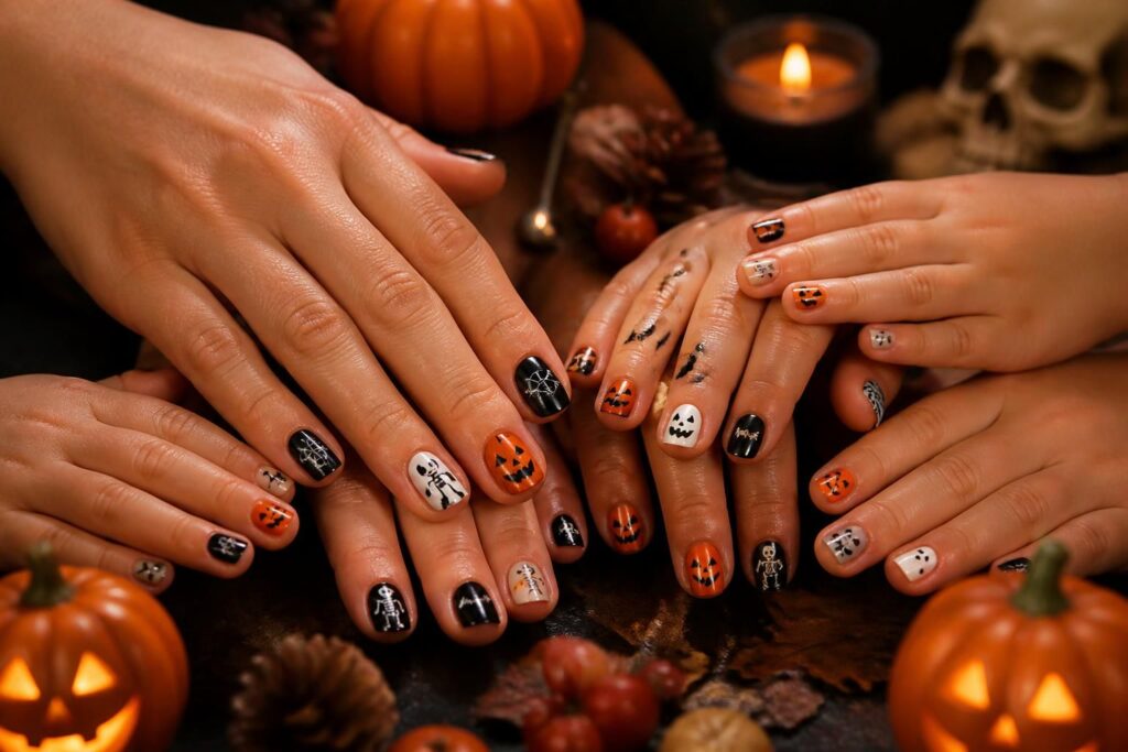 découvrez des idées faciles et des modèles d'ongles pour halloween, adaptés aux petits et aux grands, pour un look effrayant et original pendant les fêtes.