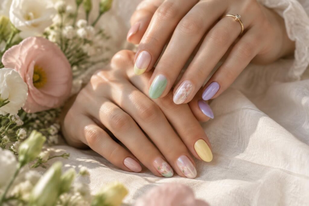 découvrez les couleurs pastel, motifs floraux et modèles incontournables de l’ongle semi-permanent printemps 2025 pour une manucure tendance et lumineuse.